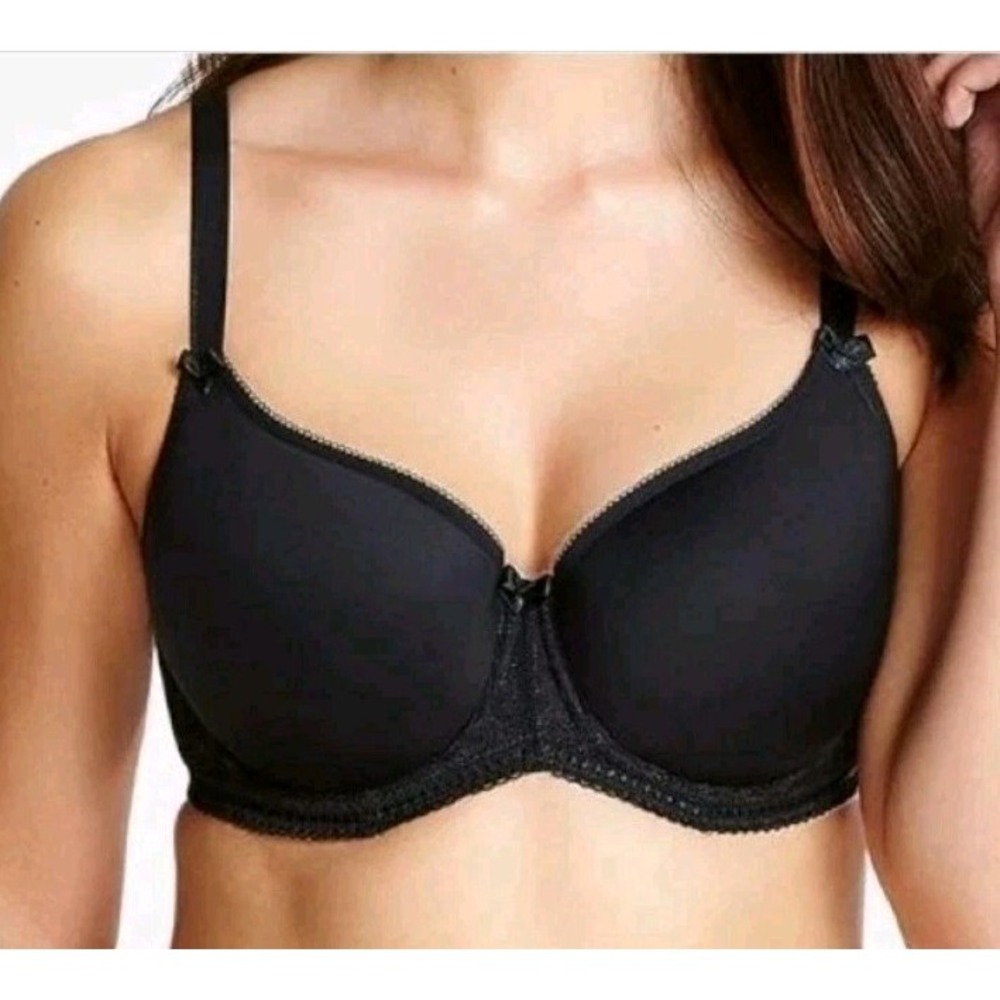 Panache Cari Spacer T-Shirt Bra 28J Black Lace 28GG 7961 Breathable Comfort